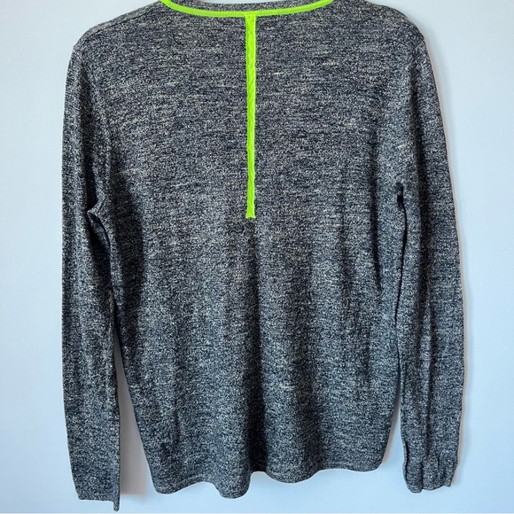 White + Warren Neon Contrast V Neck Sweater M - Picture 4 of 10